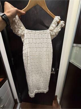 Alexis White Textured Mini Dress